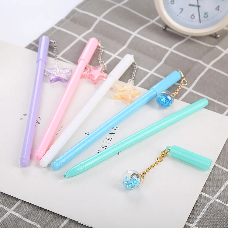 

20pcs Creative Cute Girl's Heart Gel Pen Net Red Pendants Ball Pen Signature Pen Fairy Couple Pen Wholesale