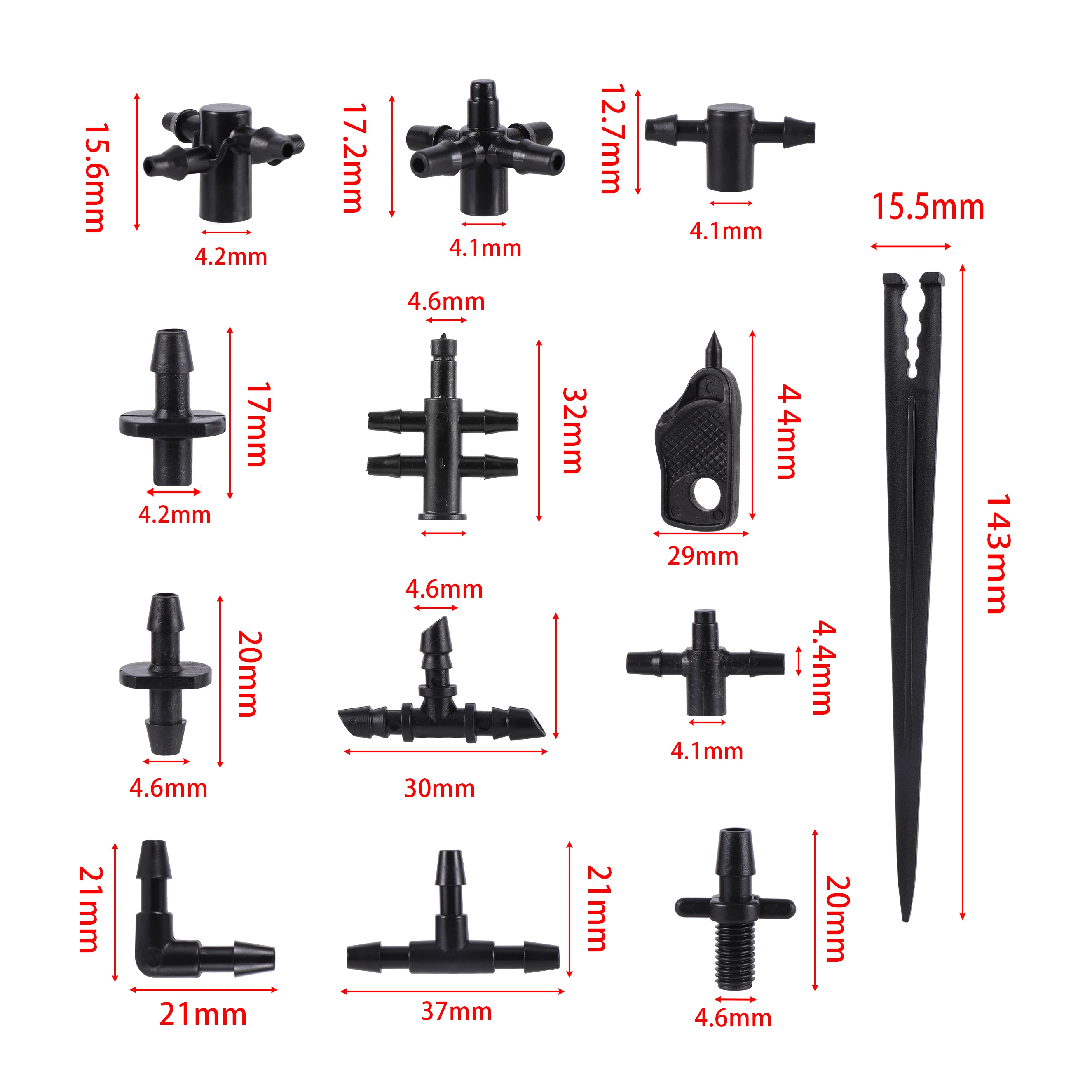 20pc Garden Irrigation Connector Barb 3/5 Mm 3 Way Elbow Water Pipe Connector Accessory Repair For Garden Potted Plants