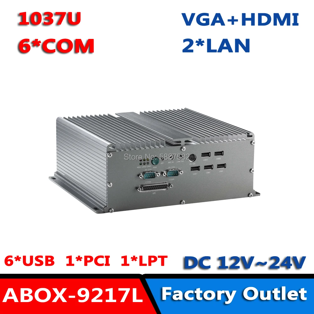 With 1*PCI  1*LPT 1037U 6*RS232  MINI Embedded BOX PC