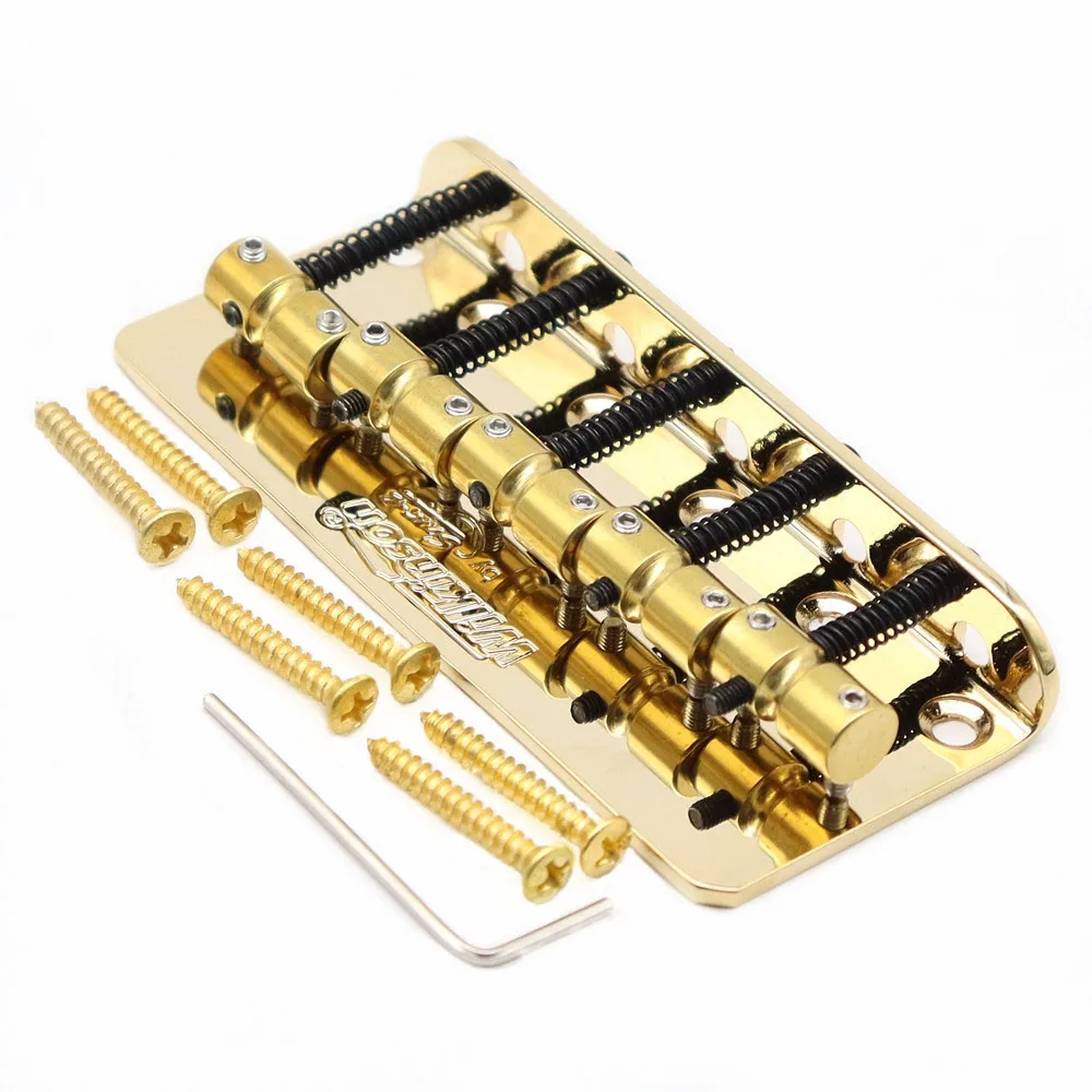 1set Electric Guitar Bridge Wilkinson Bridge WBBC 5 String Bass Guitar Bridge With Brass Saddles 3Coloer