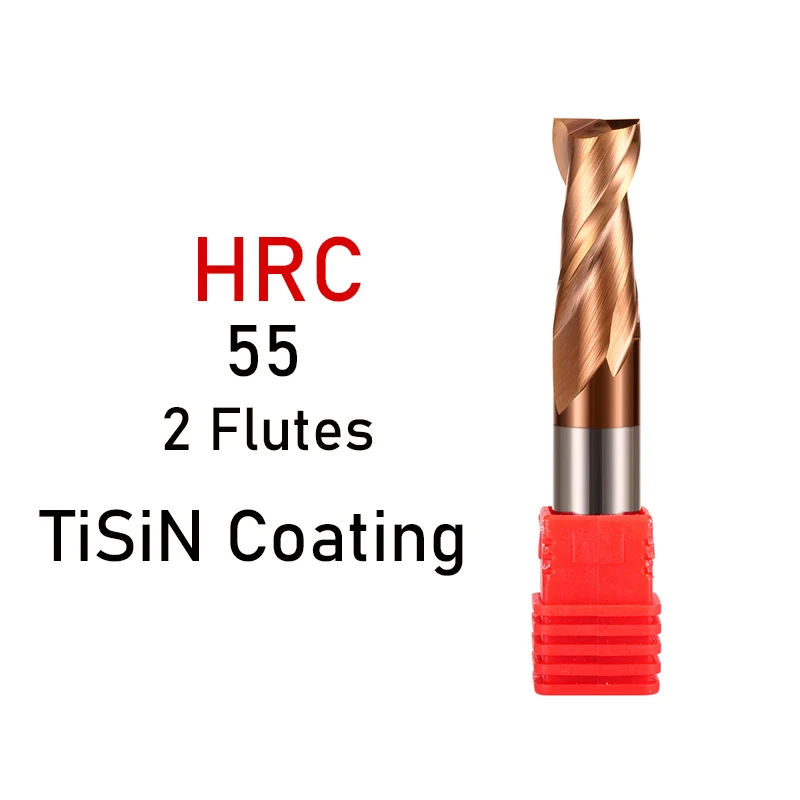 HRC50 HRC55 HRC65 Carbide End Mill 2Flutes endmill Milling Cutter Alloy Coating Tungsten Steel Cutting Tool CNC maching Endmills