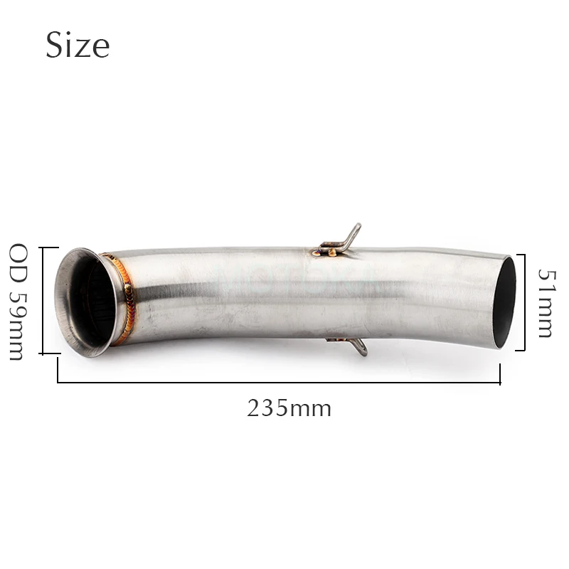 Motorcycle Modified Slip On Exhaust Middle Link Pipe RC390 DUKE RC 125 250 Duke390 Silencer Moto Muffler Section Adapter