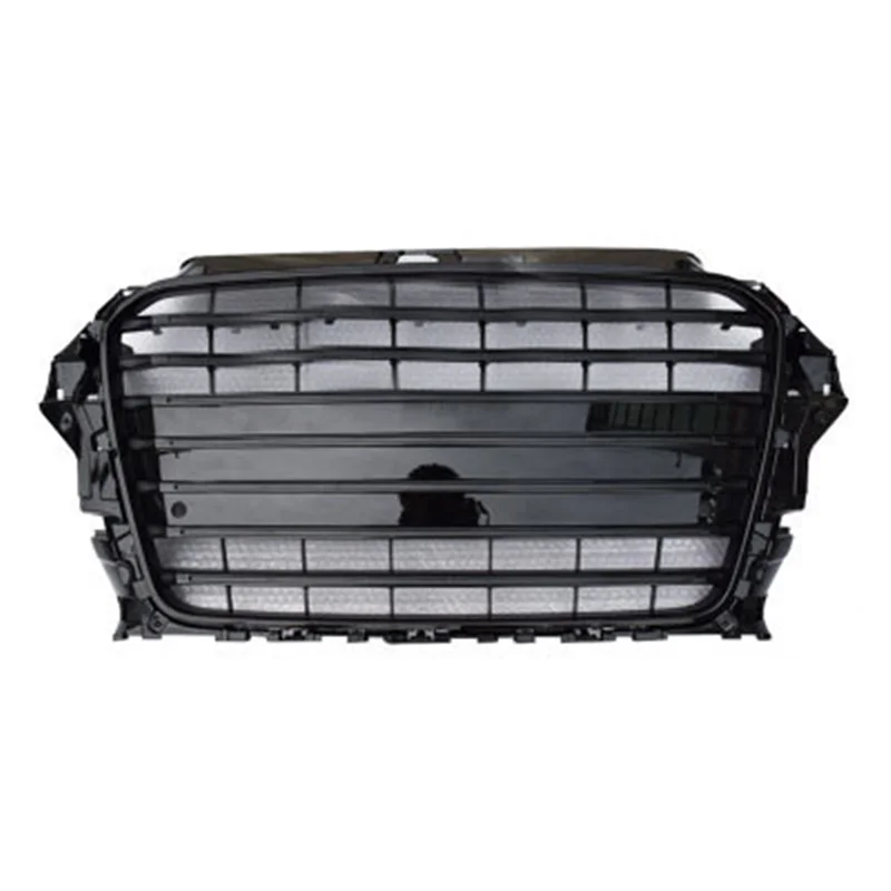 Car Auto Accessories Black Front Grille Hood Grills For Audi A3 2014 2015 2016 Upgrade S3 Style Bumper Grill with Silvery Emblem