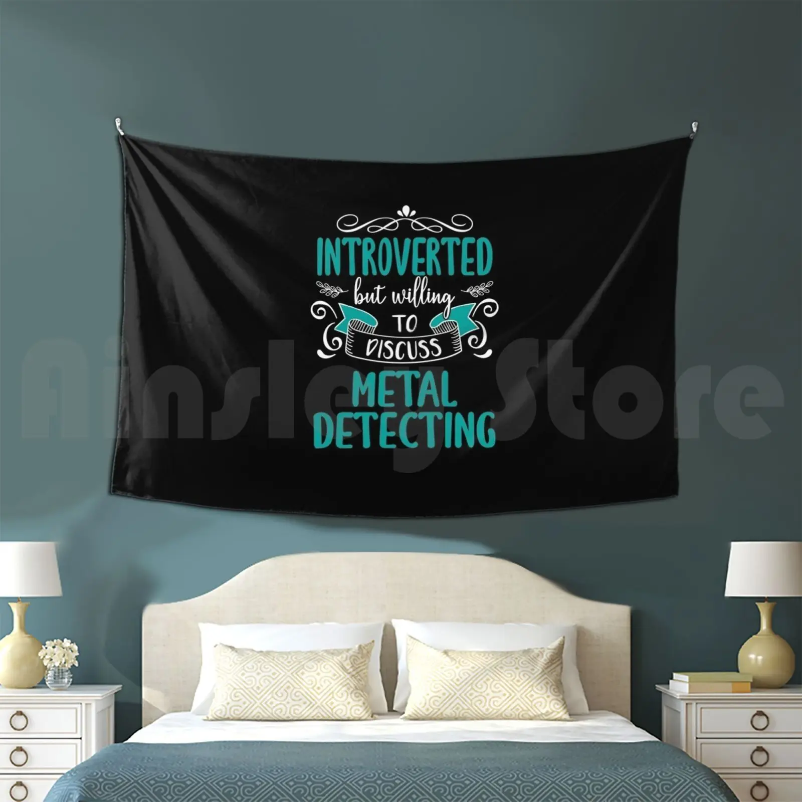 Funny Introverted & Metal Detecting Quote Customized Tapestry Introverted Introvert Shy Introvert Funny