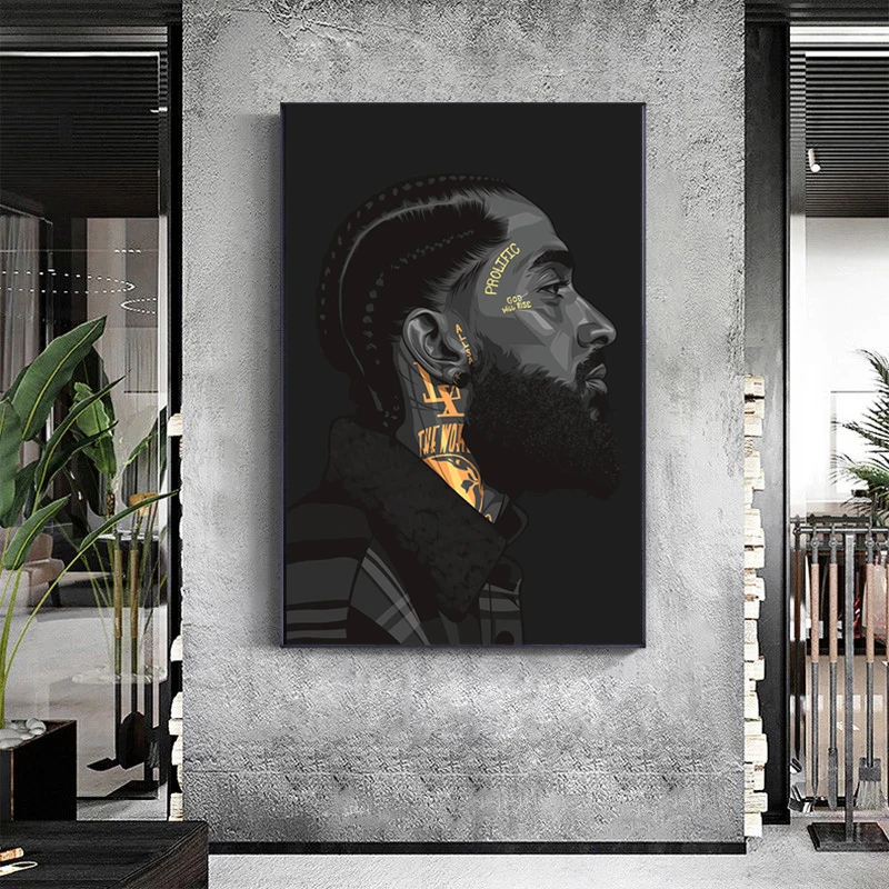 Nipsey Hussle Hip Hop Music Rapper Singer Art Canvas Print Painting Portrait Living Room Wall Pictures Home Decoration Posters