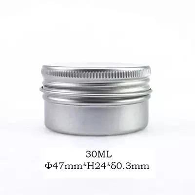 

30g aluminum jars 1oz silver aluminum cream jars 30ml aluminum tin container 30ml aluminum tin can