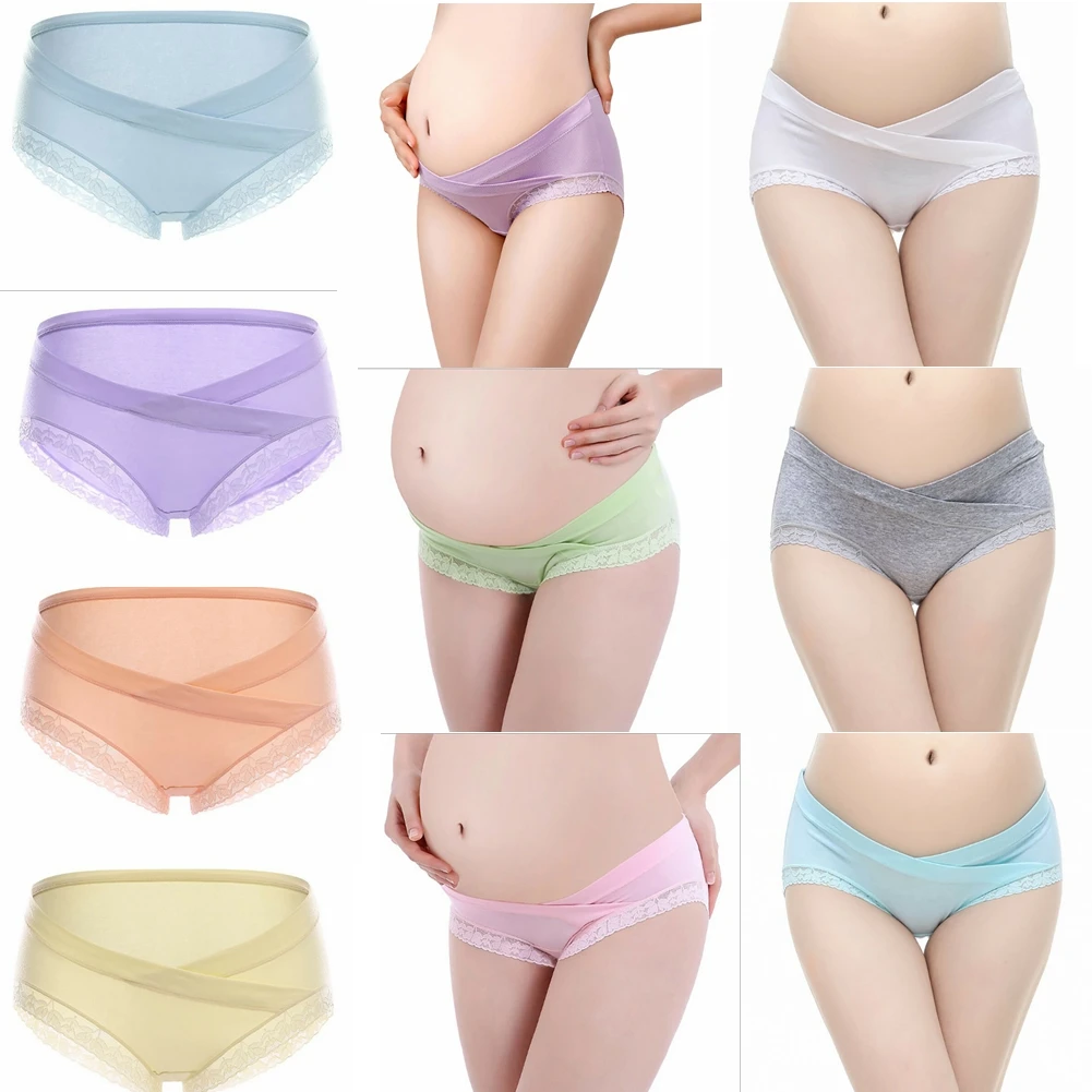 Cintura baixa do sexo feminino roupa interior para grávidas mulheres grávidas algodão respirável em forma de u calcinha cueca macia gravidez cuecas