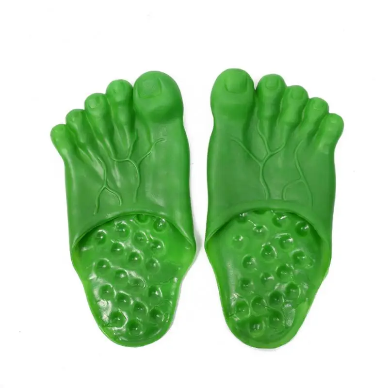 Halloween Tricky Simulation Big Feet Shoes Barefoot Bare Feet Big Fairy Spoof Hulk Five-fingered Feet Props Funny Toe Slippers