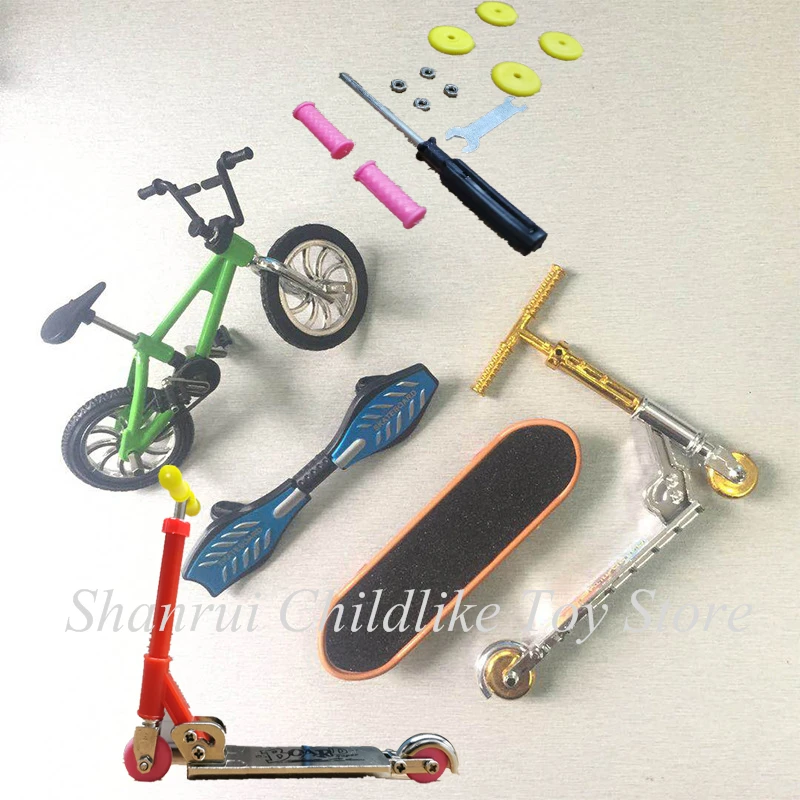 Metalen Vinger Scooter Twee Wielen Bmx Mini Bike Set Skateboarding Voor Jongens Kerst Verjaardagscadeau