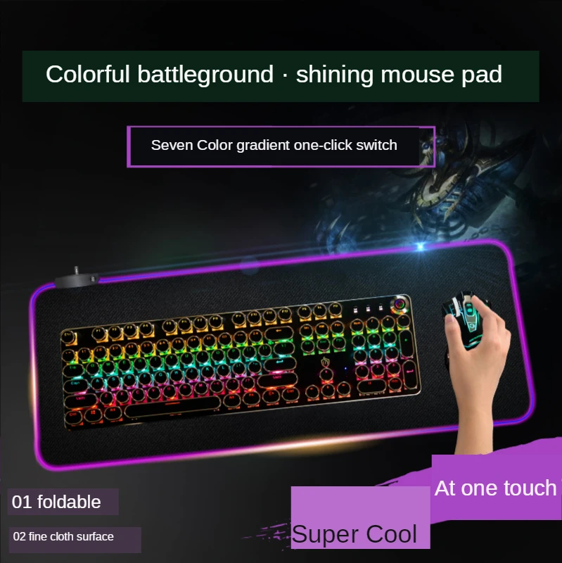 XXL RGB Mouse Pad คอมพิวเตอร์ Gamer Mousepad สำหรับเล่นเกมขนาดใหญ่ยางลื่น7สี LED แผ่นรองเม้าส์ PC แป้นพิมพ์แล็ปท็อปโต๊ะพรม