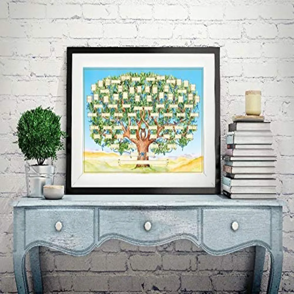 

Creative Genealogy Wall Hanging Canvas Wall Art Poster DIY Photo Picture Tree Family Tree Diagram Room Decor Art Poster