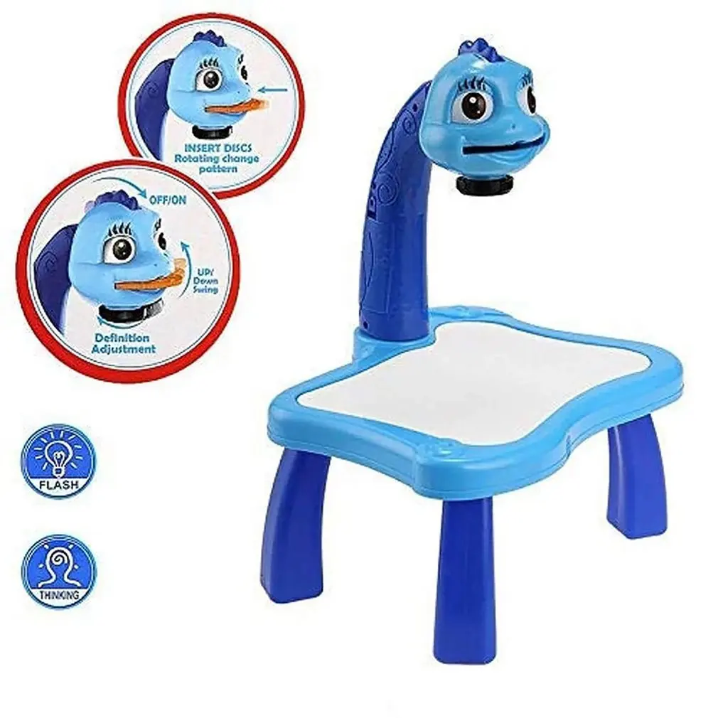 Child Learning Desk With Smart Projector Kids Painting Table Toy With Light Children Educational Tool Drawing Table 2020 NEW