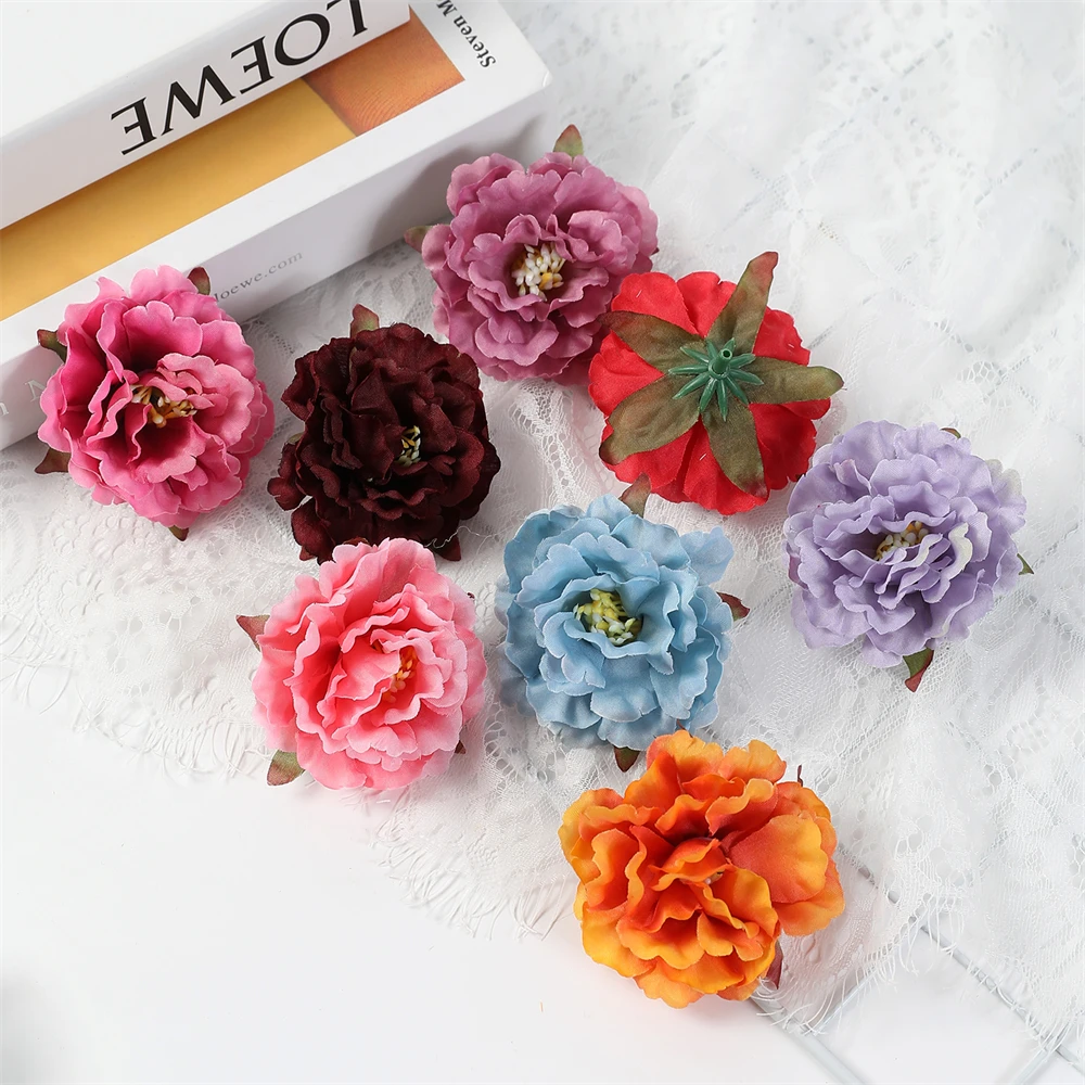 10/20Pcs Artificial Peony Flower Head Home Room Wedding Decor Fake Flower Wall Arrangement Accessories Diy Headdress Accessories