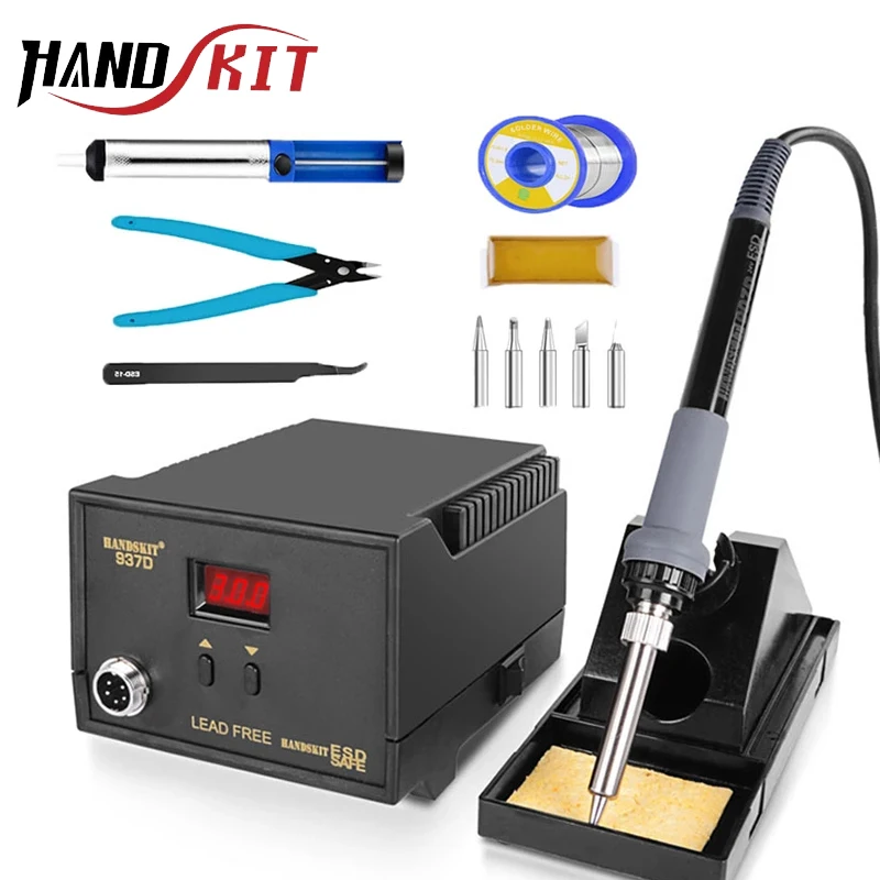 937D Soldering Station Digital BGA Rework Repair Soldering Iron Equipment Portable Home Electronics Repair Tool Set