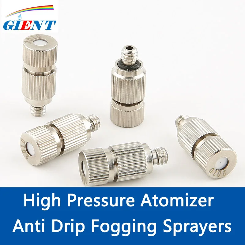 High Pressure Anti Drip Fogging Sprayers Misting Nozzle Stainless Steel Cooling Humidify Sprinklers Male Thread 3/16 inch 10Pcs