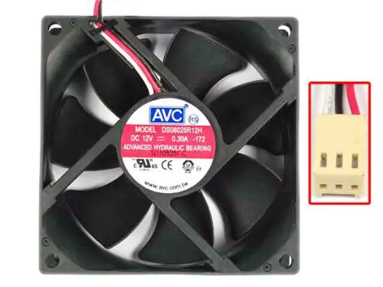 

AVC DS08025R12H 172 Server Cooling Fan DC 12V 0.3A 80x80x25mm 3-Wire