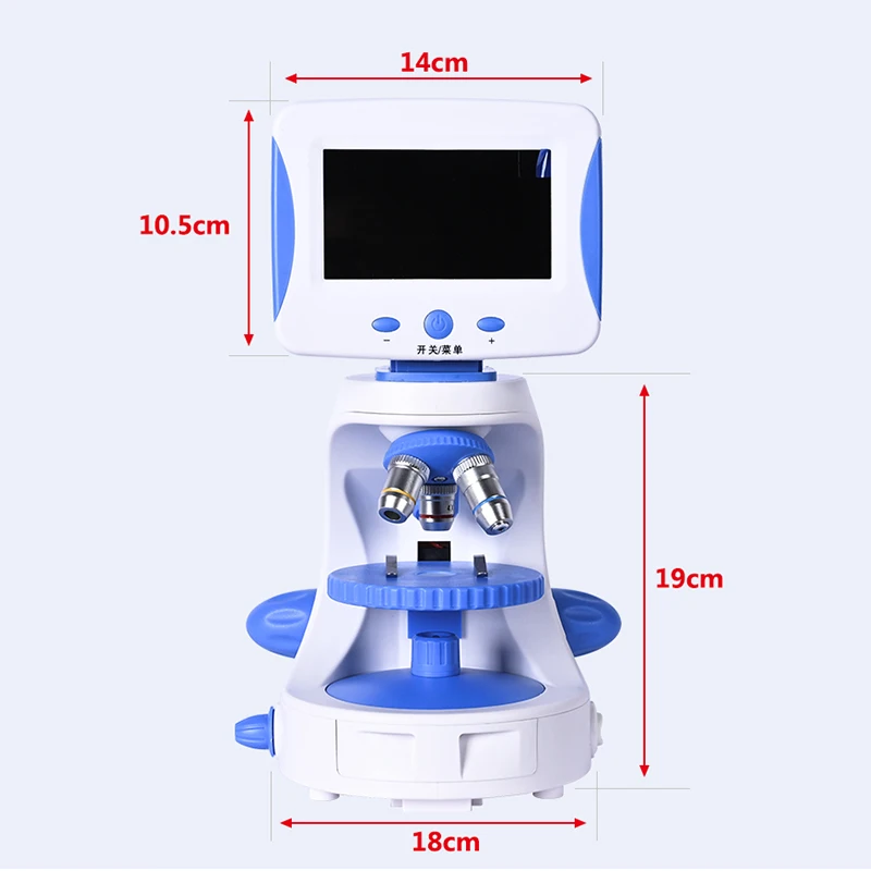 Zoom 2000X HD 4.3‘’ LCD TV Microscope Biological Laboratory Lad electronic Digital LED student education +Luxury handbag+caliper