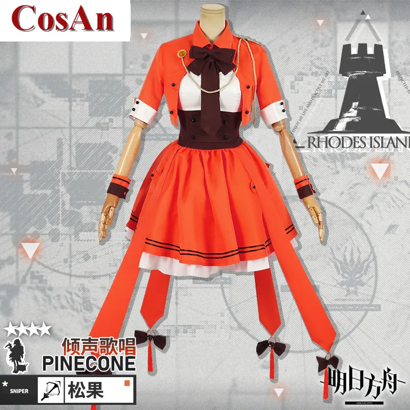 New Game Arknights Pinecone Cosplay Costume Singing Lovely Sweet Uniform Dress Unisex Activity Party Role Play Clothing S-3XL