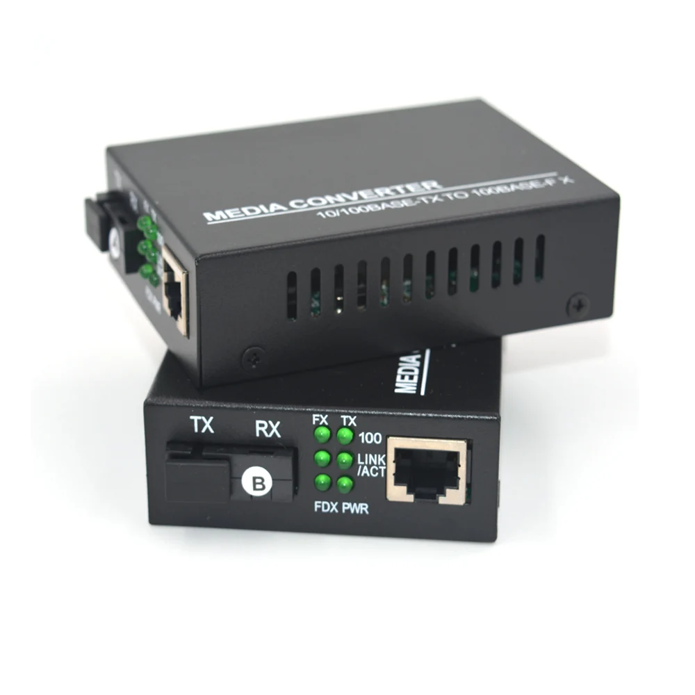 

Fast Ethernet Media Converters 100M single-mode SC Fiber - A Pair of 10/100Base-TX to 100Base-FX up to 20KM/40Km/60Km/80Km/100Km