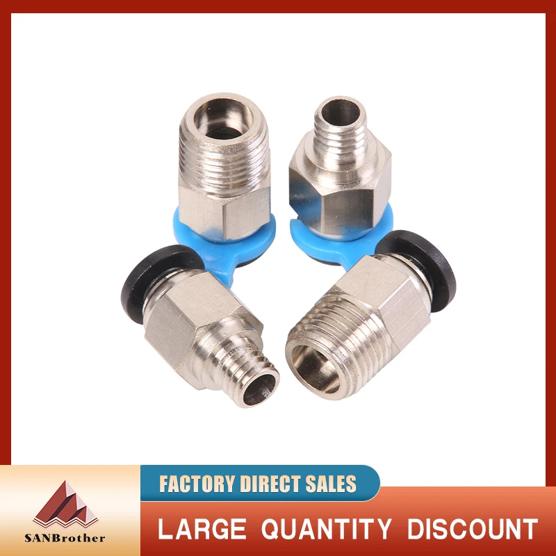 Pneumatic Connectors Extruder V6 V5 J-head Hotend for OD 4mm PTFE Tube Quick Coupler j-head Fittings 3D Printer Parts