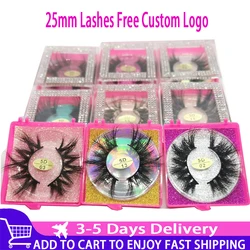 25mm Mink Lash Vendor 30/40/50/100/200 Pairs Eyelash Bulk Mink Lashes Wholesale Vendor Mink Eyelashes Bulk Free Custom Logo