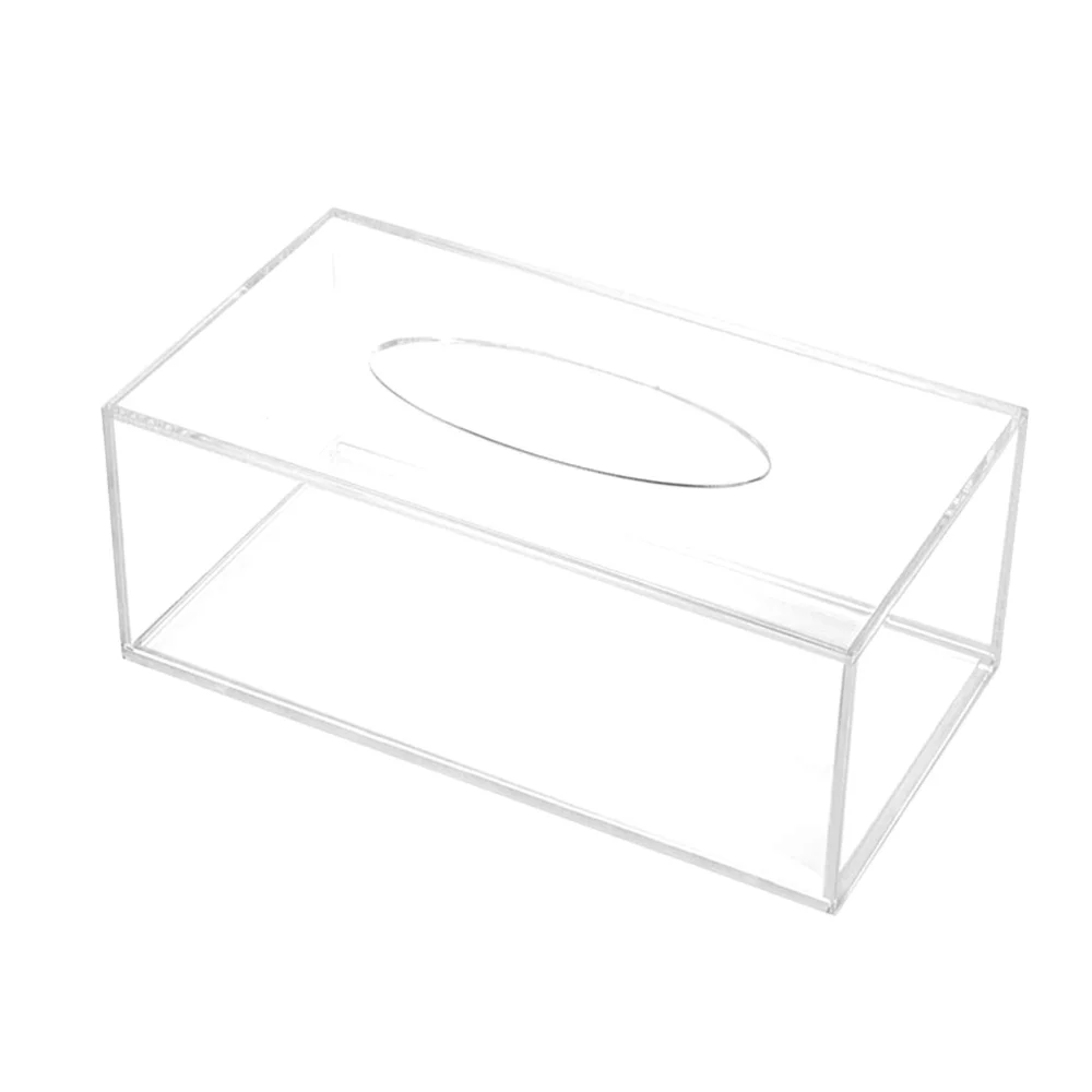 Clear Acrylic Tissue Box Holder Simple Rectangular Paper Napkin Cointainer Oragnizer for Car Home End Table