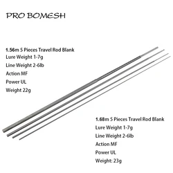 Pro Bomesh 1 Set UL 1.56m 5FT2 1.68m 5FT6 5 Section Kevlar Wrap Carbon Fiber Travel Trout Rod Blank DIY Building Component Cane