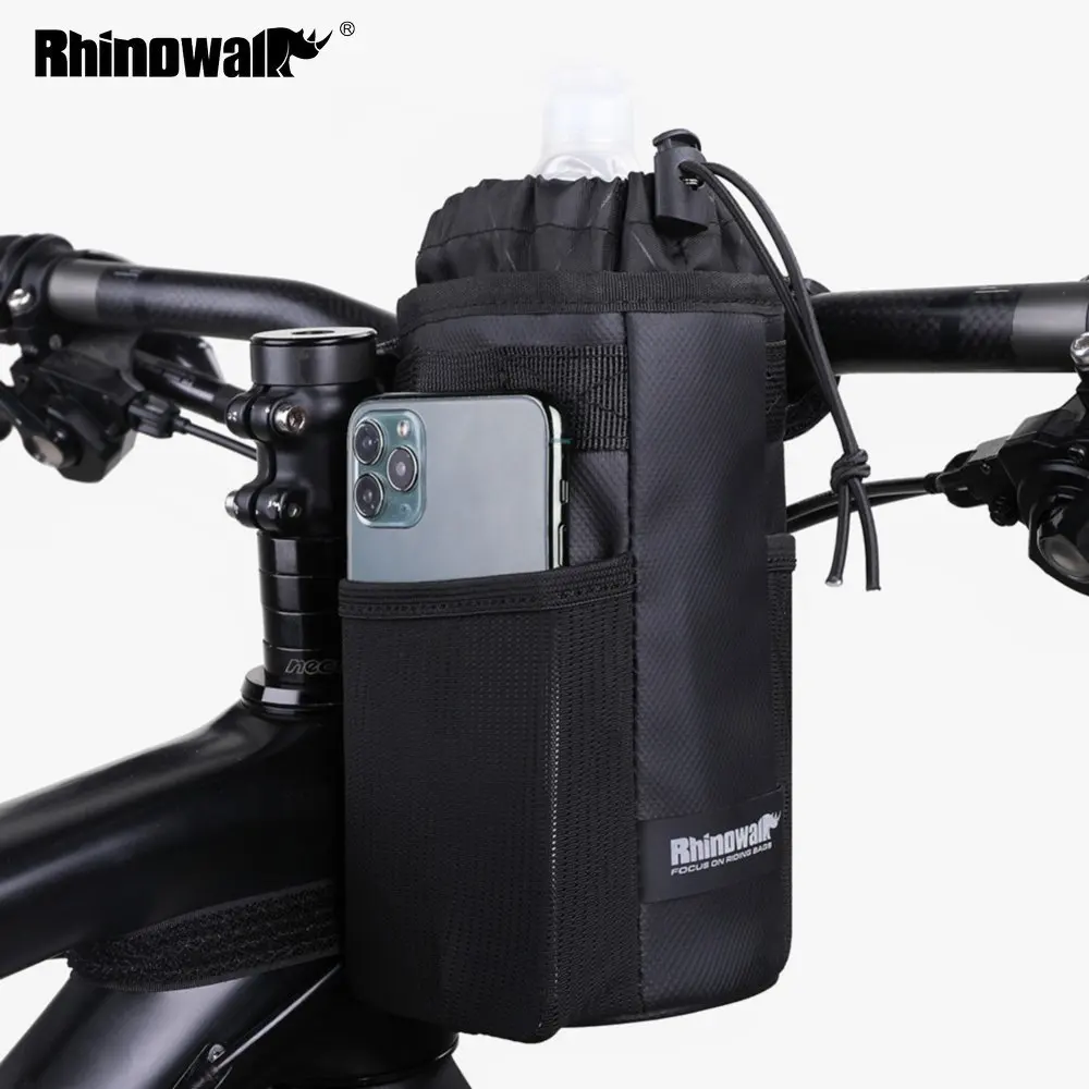 Rhinowalk Bicycle Handlebar Bag Cycling Water Bottle Carrier Pouch MTB Bike Kettle Bag Riding Handlebar Bag Bicycle Accessories