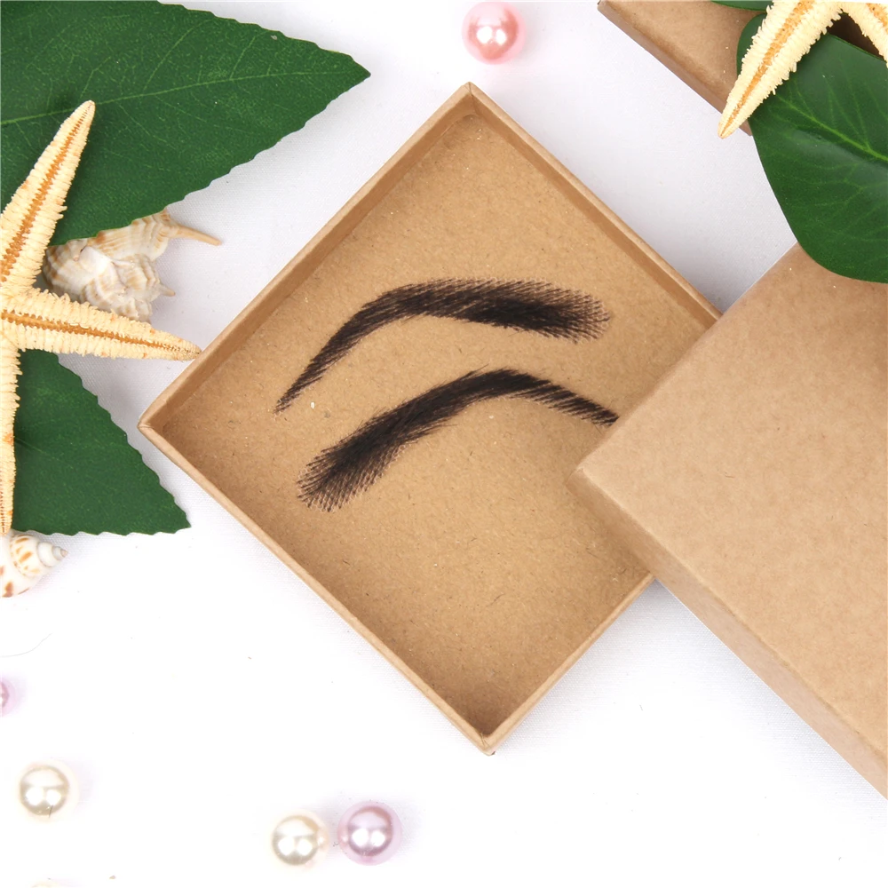 AIYEE For Women\'s Jolie Style Fake Eyebrows Lace Human Hair Fake Eyebrows Artificial Weaving Eyebrow Wigs Wave Style Eyebows