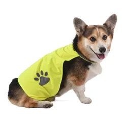 AYKRM Pet Reflective Vest Jacket Coat High Visibility Fluorescent Puppy Safety Outdoor Dog Shirt Paw Printed Hi Vis Comfortable