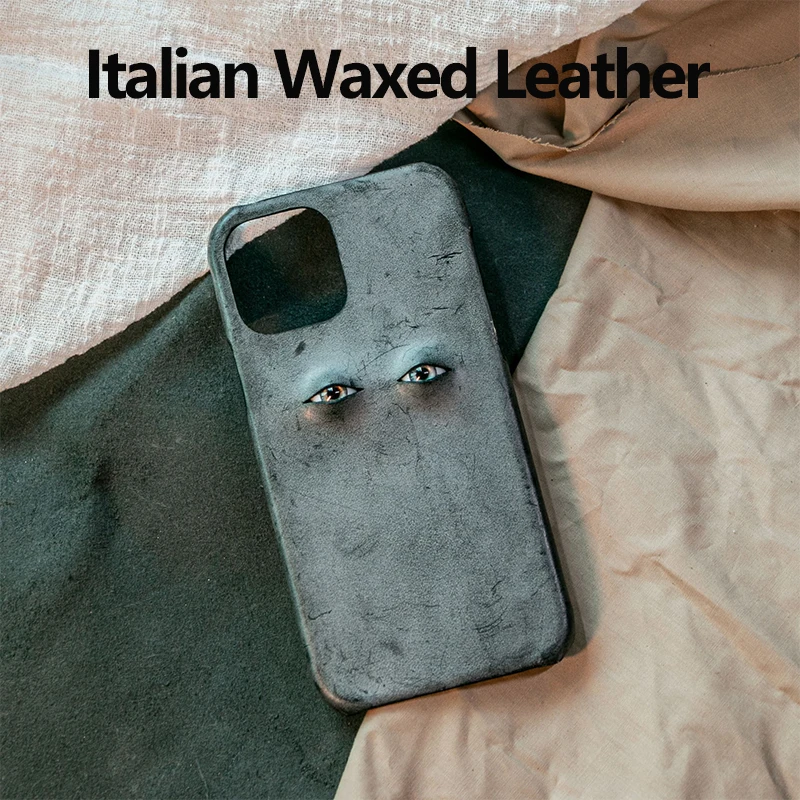 Italian Waxed Leather Phone Case For Apple iPhone 16 Pro Max Protective Back Cover For iPhone 15 Pro Max 14 Pro Max 16 Plus