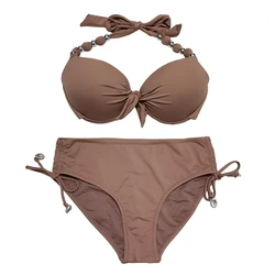 EONAR-push-up bikini-sets, schouderband, kralenbadpak, middentaille bikini-sets, badpakken met volledige dekking, zwemkleding