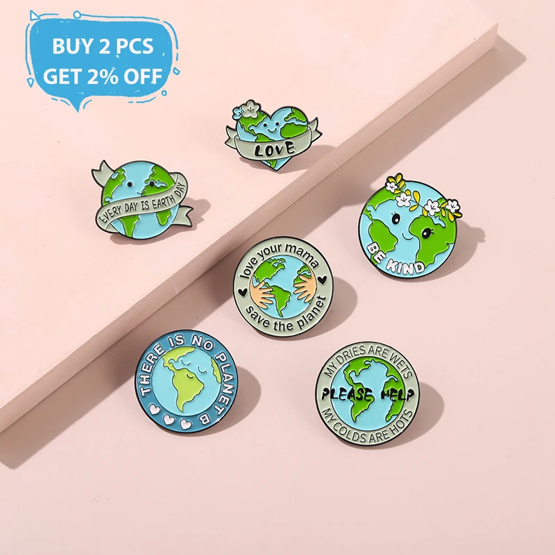 Cute Earth Serise Enamel Pins 