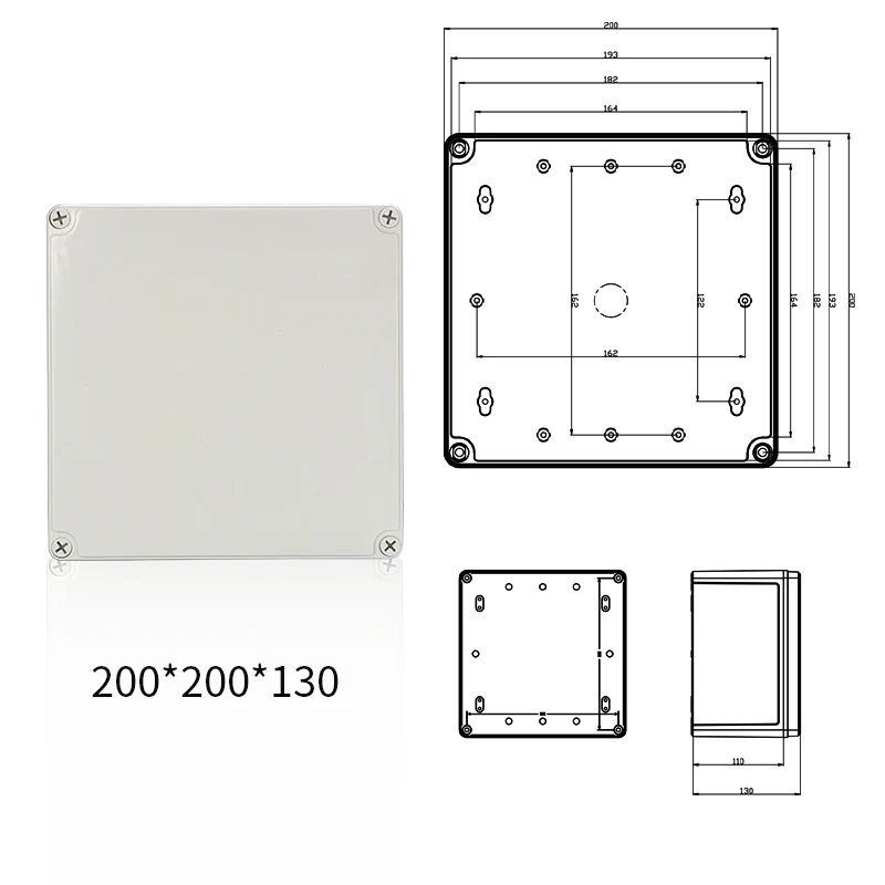 مقاوم للماء البلاستيك الإلكترونية مشروع الضميمة ، غطاء علبة صندوق ، 200x200x130mm