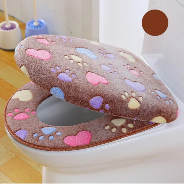 Dikke Koraal Fluwelen Luxe Toilet Seat Cover Set Zachte Warme Een/Twee Stuk Wc Case Waterdichte Badkamer Wc cover