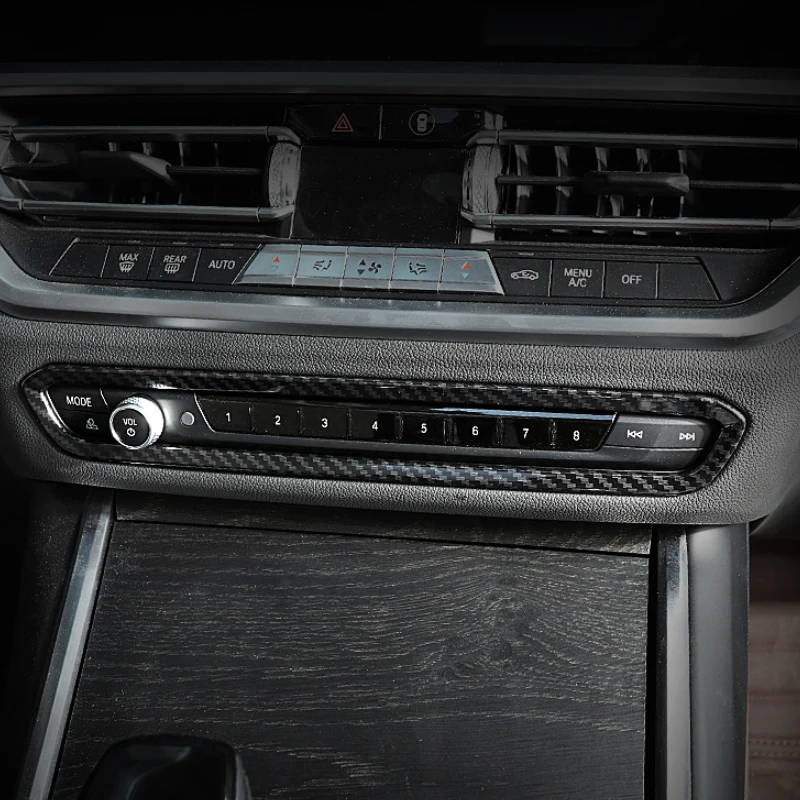 For BMW G20 G28 325 3 Series 2019 2020 ABS Carbon Fiber Chrome Car Center Console Gear Shift Decoration Panel Cover Trim