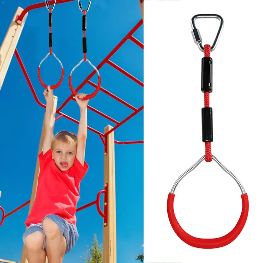 3Pcs Tuin Achtertuin Gymnastic Ring Swing Hindernisbaan Lijn Kit Duty Kinderen Trapeze Bar Pull Up Gym Ringen Equitment