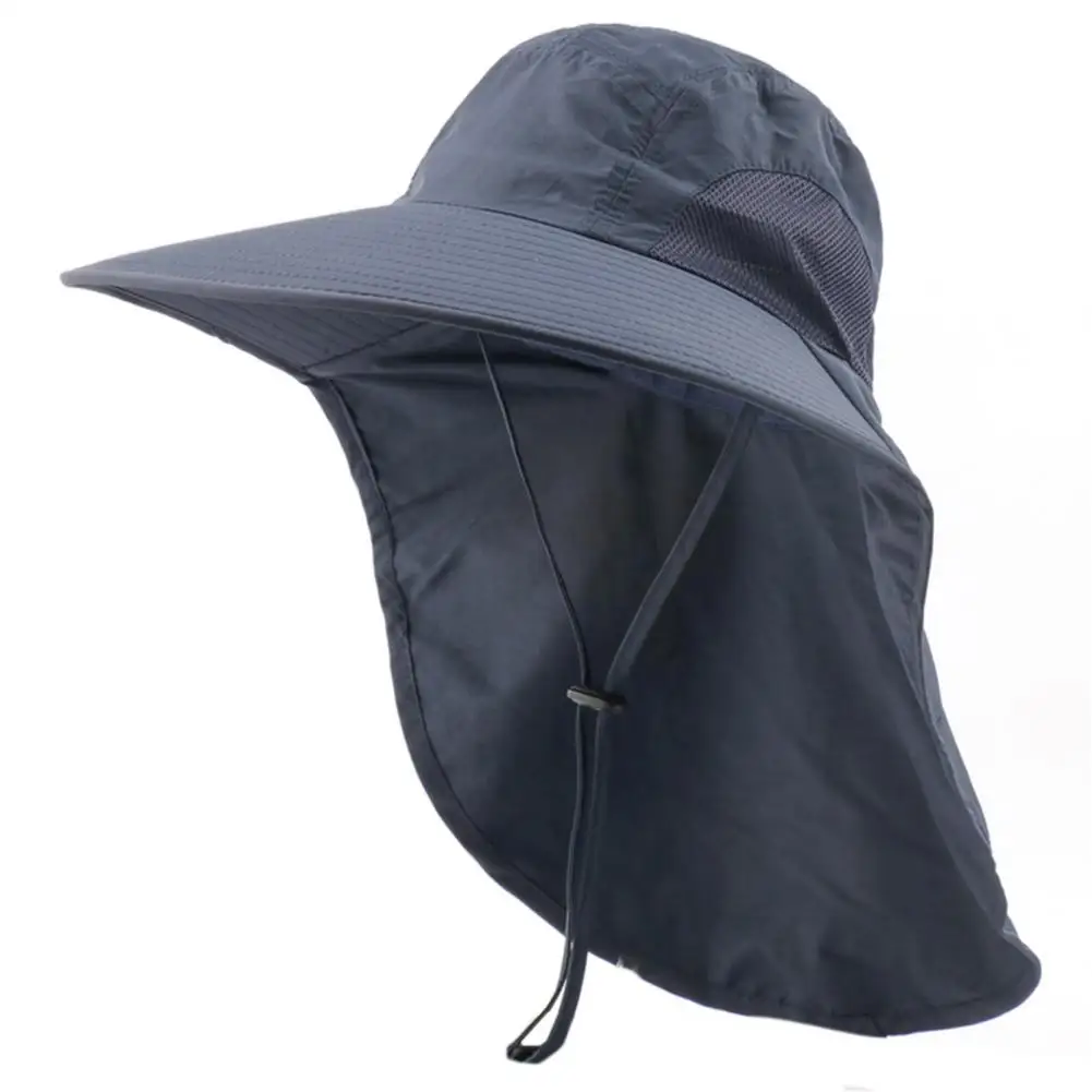 Outdoor Hat Headwear Fishing Hat with Fasten Strap Fashion  High Quality Neck Flap Outdoor Large Wide Brim Fishing Hat