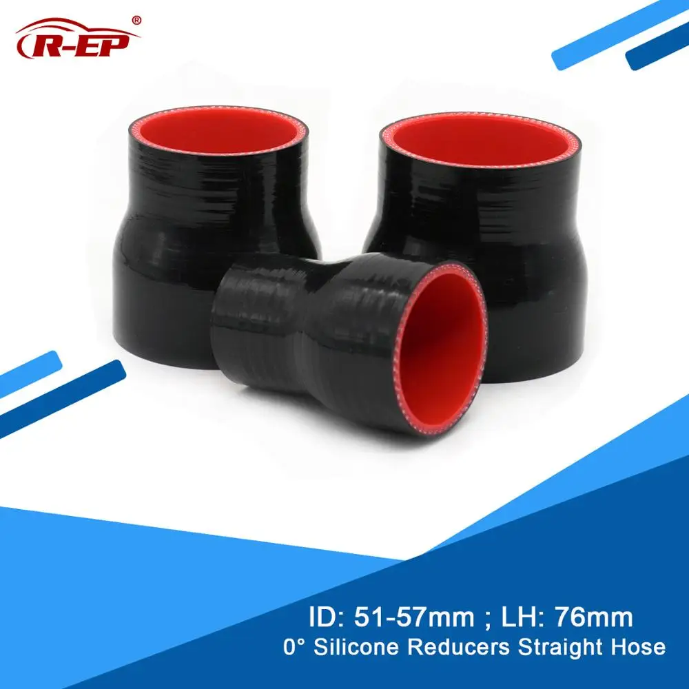 

R-EP 0 degree Reducers Straight Silicone Hose/Tube 51-57MM Rubber Joiner Inter cooler New Silicone Air Intake Pipe Flexible