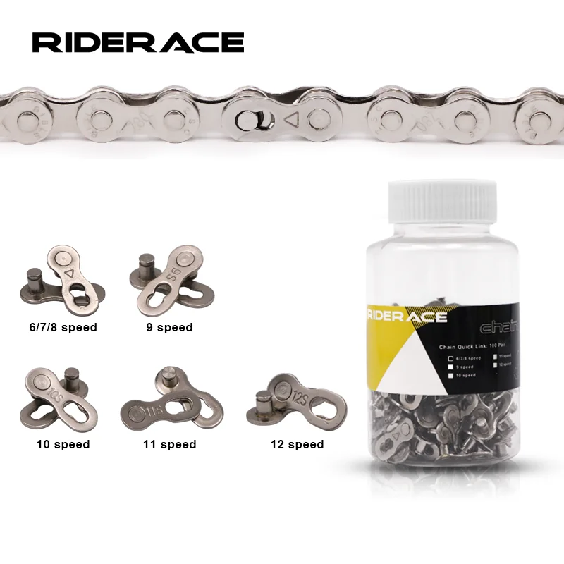 100 Pairs Bicycle Chain Link Connector 6/7/8/9/10/11/12 Speed Joint Magic Buckle Mountain Road Bike Chain Cycling Accessories