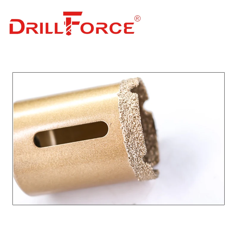 Drillforce 1 قطعة 6-60 مللي متر M10 الموضوع الجاف فراغ النحاس الماس الحفر الأساسية بت سيراميك هول المنشار الجرانيت الرخام لقمة ثقب