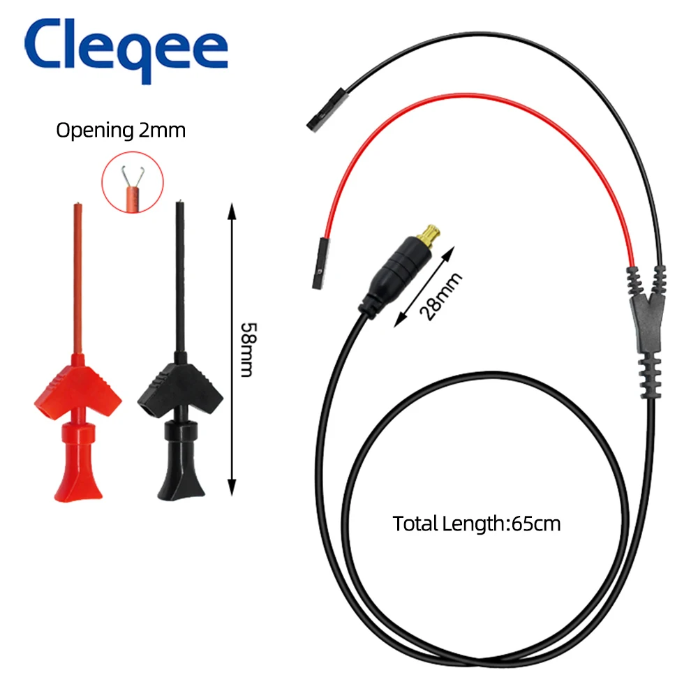 Cleqee MCX-C Oscilloscope Probe To IC Test Hook Clip Mini Pocket Digital Oscilloscope Test Lead 40V for DS203 DS202 DSO201