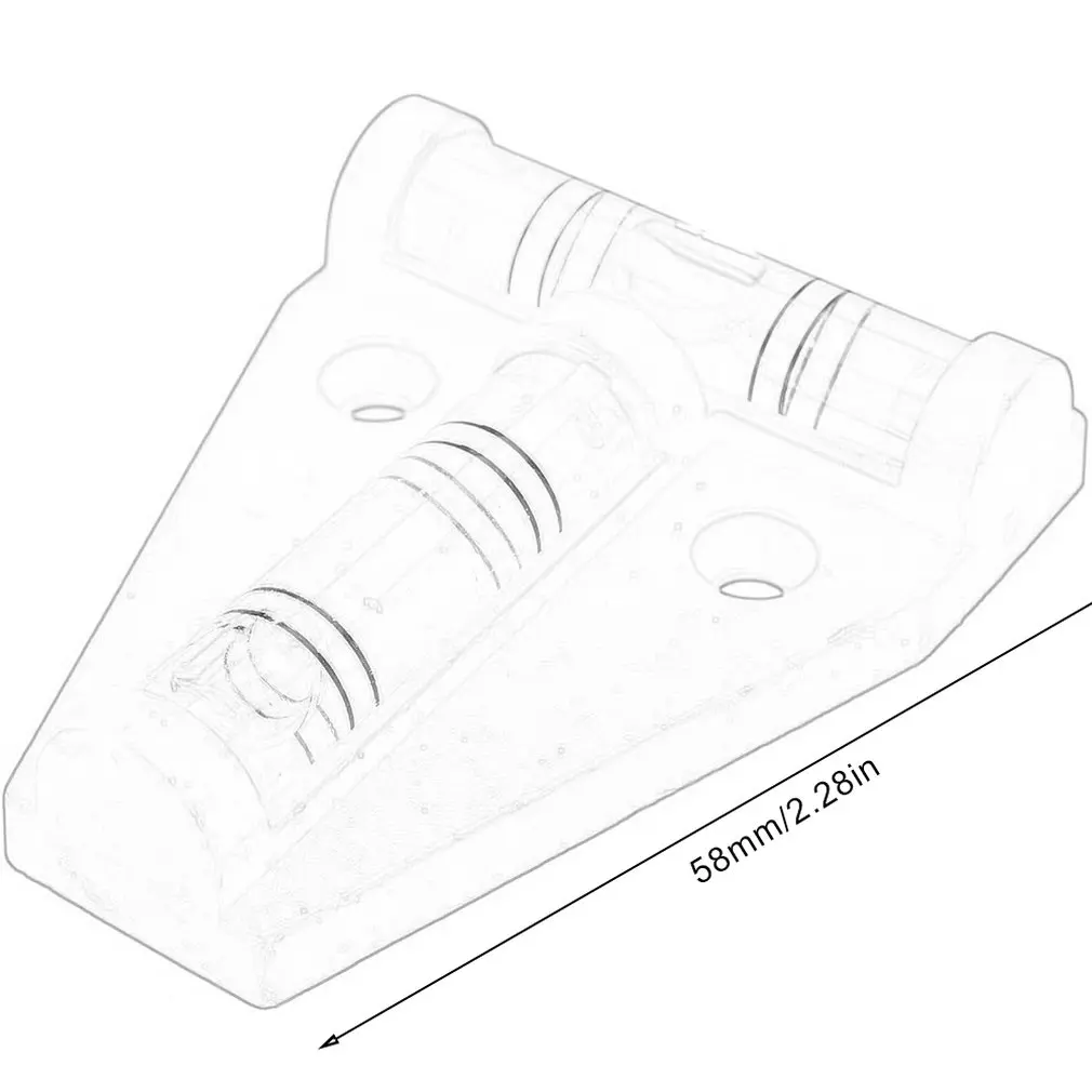 Mini herramientas de medición de nivel de burbuja en forma de T, instrumento de medición de plástico con carcasa de burbuja de nivel Triangular, 1 unidad