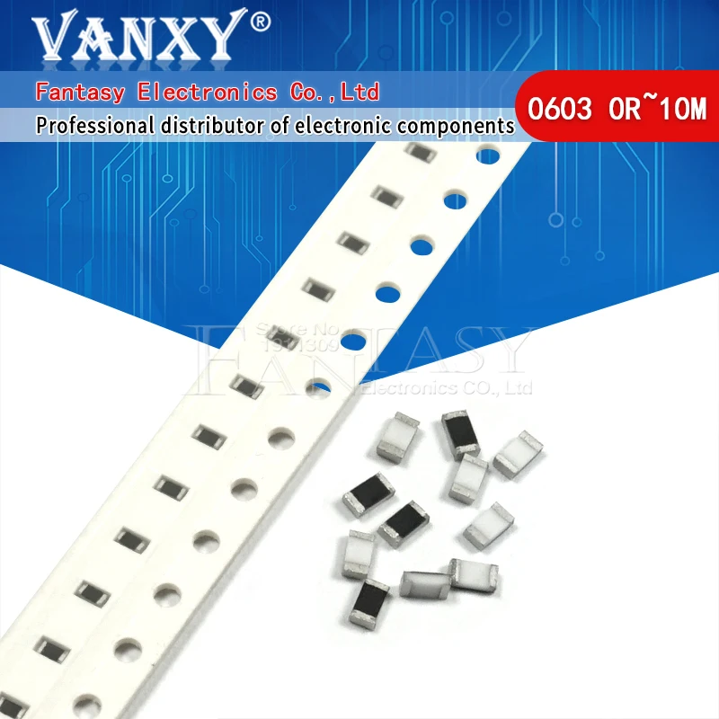 100szt 0603 SMD 1/8W rezystory chipowe 0 ohm ~ 10M 0R 1K 4.7K 4K7 10K 100K 1 10 100 220 330 ohm 0R 1R 10R 100R 220R 330R