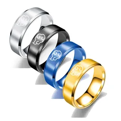 Akatsuki Cloud Ring Stainless Steel Leaf Konoha Anime Japanese Style Animation Cosplay Ring Titanium Steel Men's Jewelry