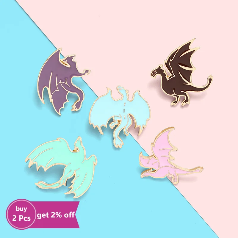 Pterosauria Enamel Pins Custom Dinosaur Brooches Bag Clothes Lapel Pin Beast Badge Wild Animal Jewelry Gift for Kids Friends