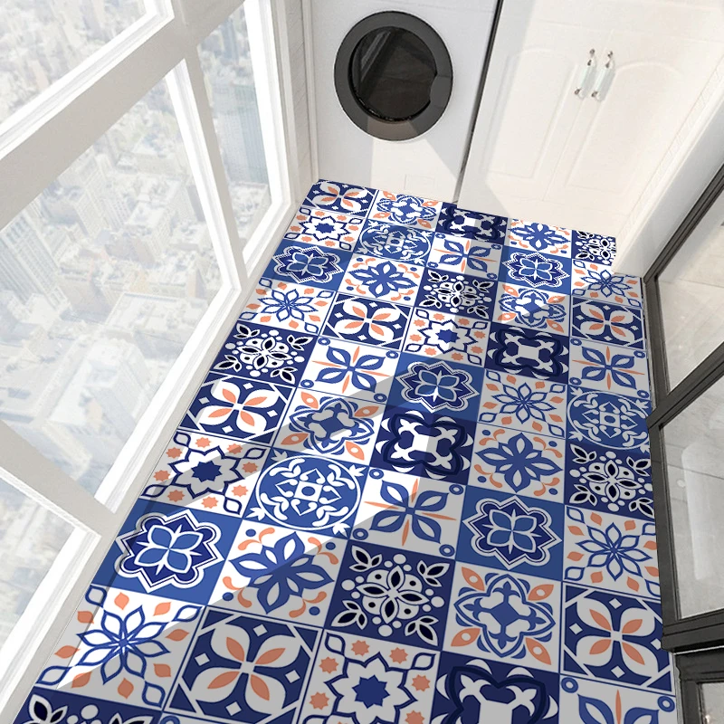 10/15/20cm Mandala Style Matte Surface Tile Sticker Peel & Stick Decoration Film For Tiles /Ground in Kitchen Wardrobe Wallpaper