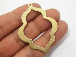 10pcs Textured Gourd Charm, Geometric Earring Charms, Gourd Necklace Pendant, 49x38mm, Brass Findings, Jewelry making -R740