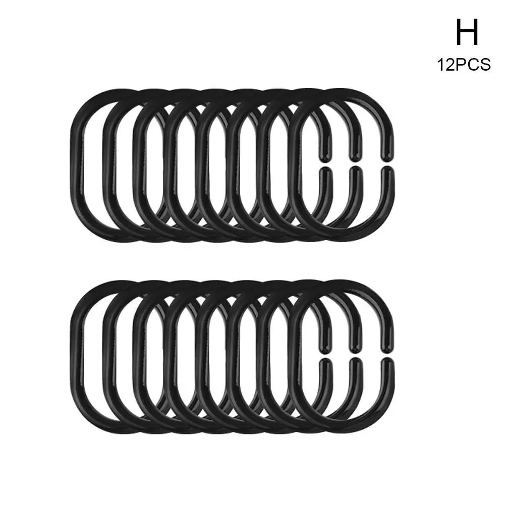 12 Pcs New Curtain Poles Shower Rod Hook Hanger White Clips Use Drapery Color Bath Drape Plastic Clasp Loop Home