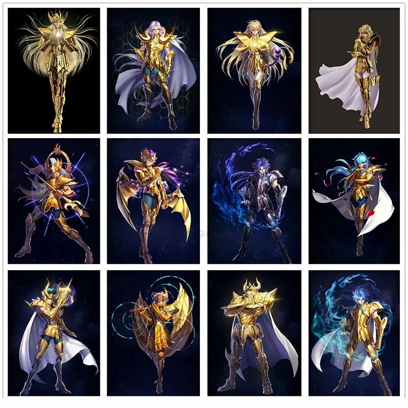 5D DIY Diamond Painting Anime Saint Seiya Cloth Myth Full Drill Cross Stitch Kits Rhinestone Mosaic Embroidery Home Decor